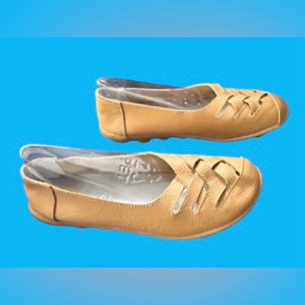 🤎 SOCOFY BRAIDED LEATHER SLIP ON MOCCASIN! GORGEOUS NEUTRAL LIKE NEW!
